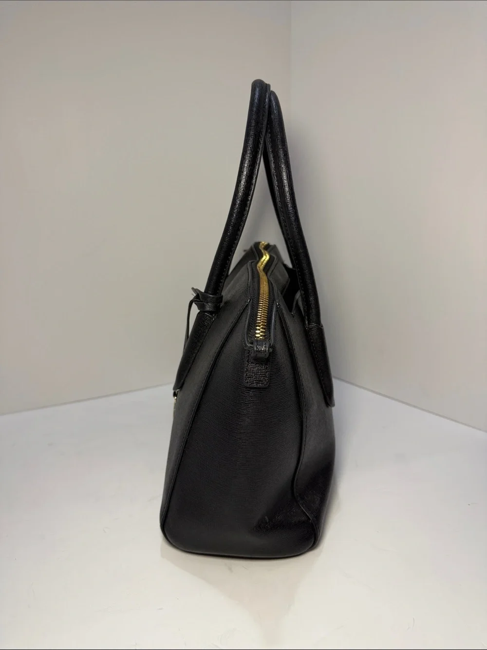Furla Black Saffiano Leather Satchel